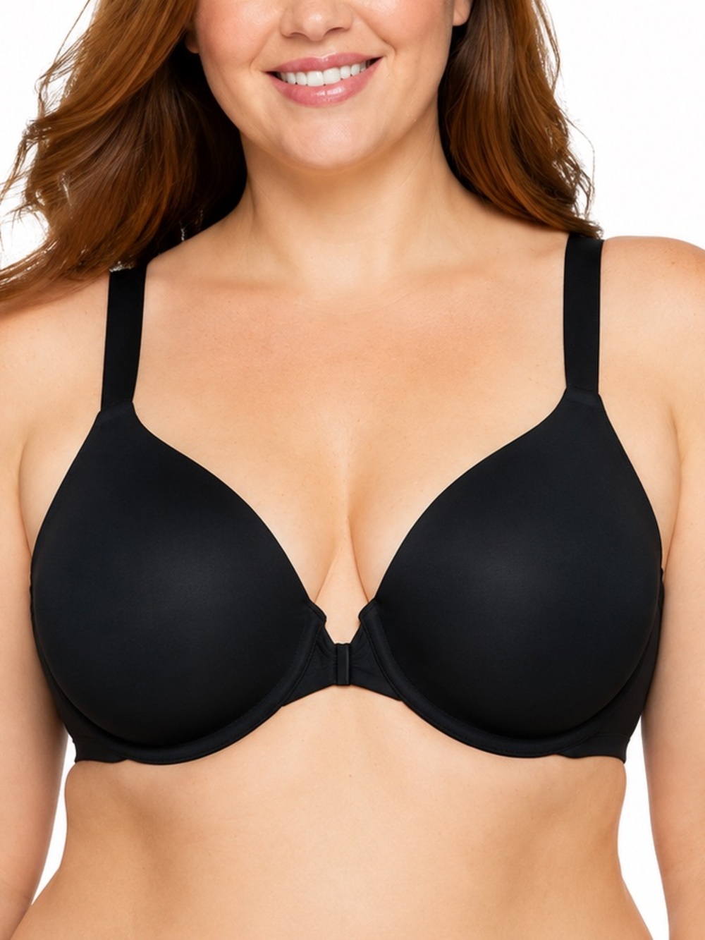 NWT Vanity Fair Beauty Back Full Figure Front Close Underwire Bra Black 42DD